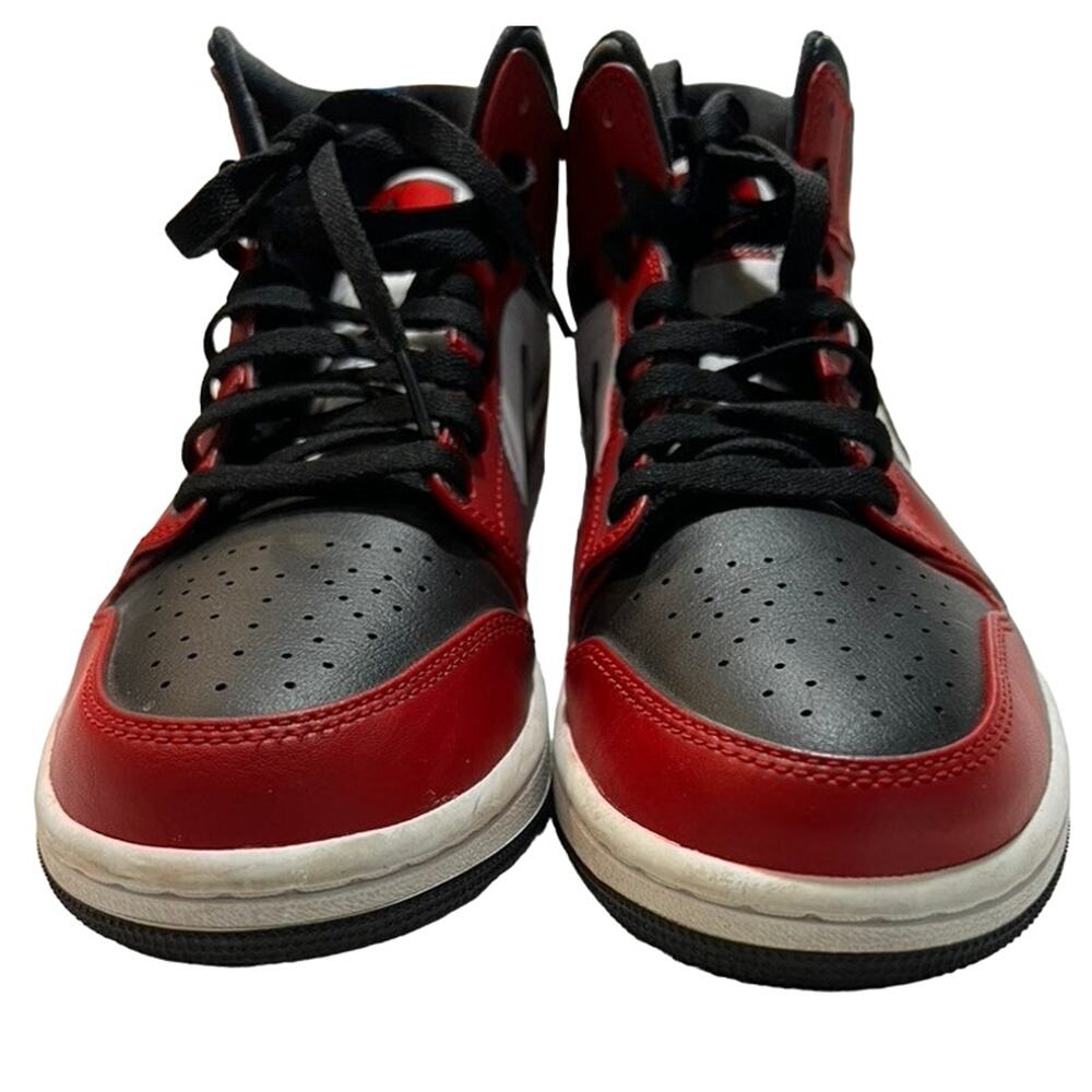 Nike Air Jordan 1 Mid Reverse Bred Retro Red 554724069‎ Sz 9 Box Streetwear